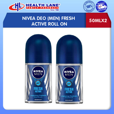 NIVEA DEO (MEN) FRESH ACTIVE ROLL ON (50MLX2)